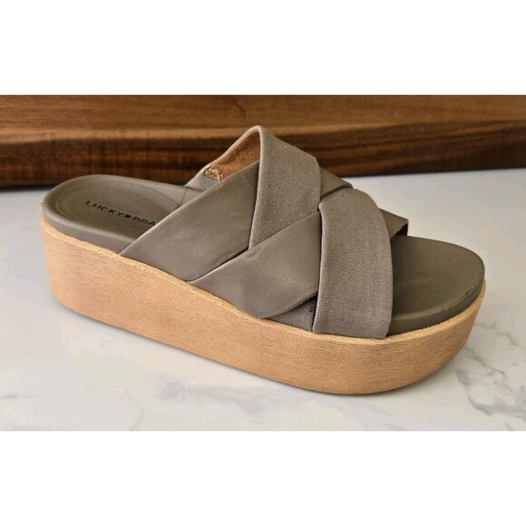 Lucky Brand Women's Dikona Dune Strap Wedge Sandal Sz 7 - Picture 1 of 7